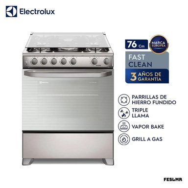 COCINA DE PIE ELECTROLUX A GAS 5 HORNILLAS ACERO INOX - FE5LMR - 1
