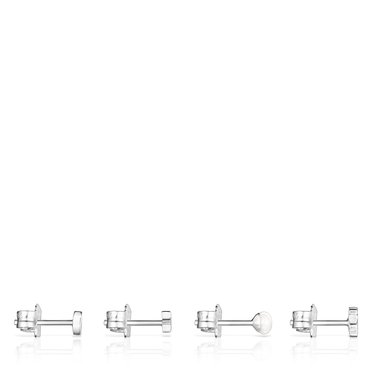 PACK 4 PENDIENTES PLATA 1 LEY PERLA CULT - 2