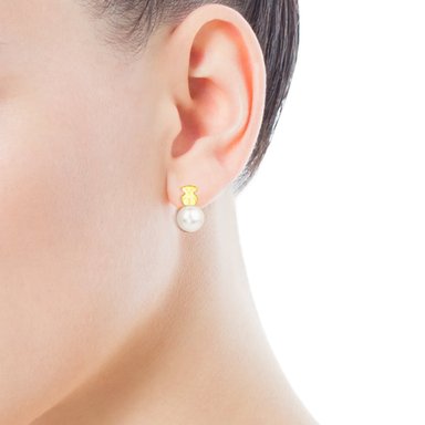 ARETES TOUS TUYO ORO 1 LEY PERLA CULTIVADA 9,5MM - 4