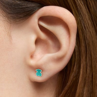PENDIENTES TOUS 1 6MM ESMALTE PLATA LEY - 6