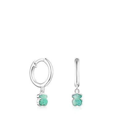 ARETES TOUS CRIOLLA 1 LEY AMAZONITA 4MM - 1