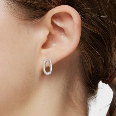 PENDIENTES TOUS PLATA 1ª LEY OVAL 10MM - 5