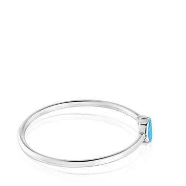 ESCLAVA TOUS PLATA 1ªLEY ESMALTE AZUL N17 - 2