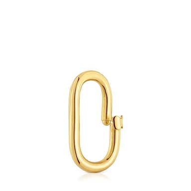 ANILLA PLATA 1ªLEY BAÑO ORO OVAL 25MM - 2