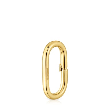 ANILLA PLATA 1ªLEY BAÑO ORO OVAL 25MM - 3