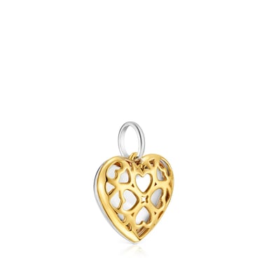 COLGANTE TOUS DIJE DOBLE CORAZÓN BICOLOR MEDALLIONS - 2