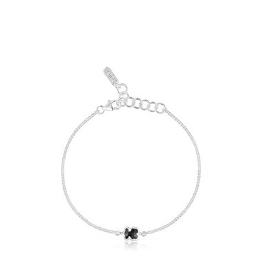 PULSERA CADENA DE PLATA Y MOTIVO OSO EN ÓNIX 6 MM ICON COLOR - 1