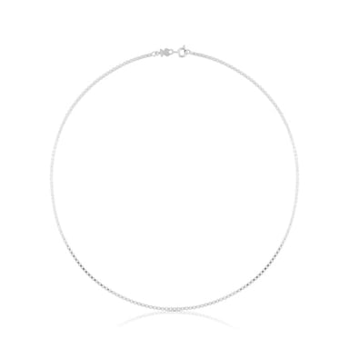 GARGANTILLA DE PLATA CON ANILLAS CUADRADAS, 45 CM CHAIN - 4