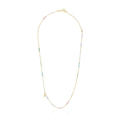 COLLAR CON BAÑO DE ORO 18 KT SOBRE PLATA Y ESMALTE BOLD BEAR - 1