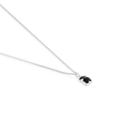 COLLAR CORTO DE PLATA Y MOTIVO OSO EN ÓNIX ICON COLOR - 2