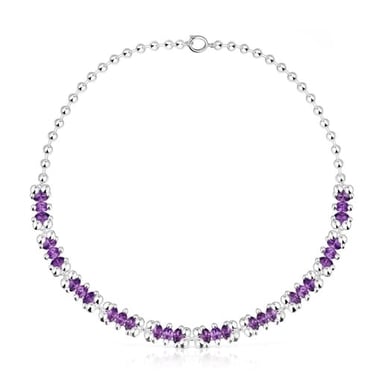 COLLAR PLATA LGG ZAFIRO LILA 45CM - 4