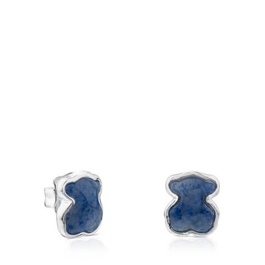ARETES PLATACUARZO 9MM GEMAS - 5