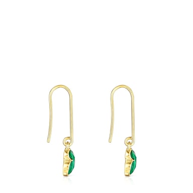 ARETES PLATA ORO MALAQUITA - 2