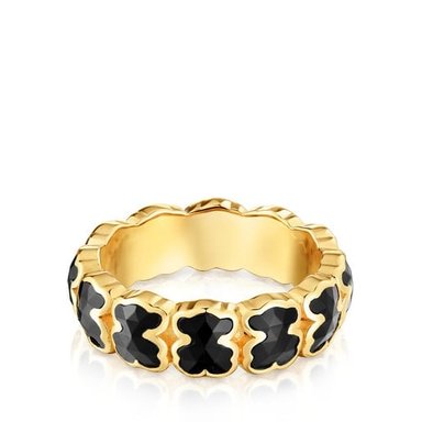ANILLO CON BAÑO DE ORO SOBRE PLATA Y OSOS ICON COLOR - 1