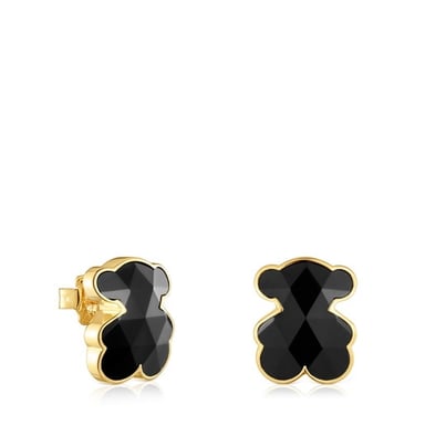 PENDIENTES PLATA 1ªLEY BAÑO OSO ONIX 16MM - 4