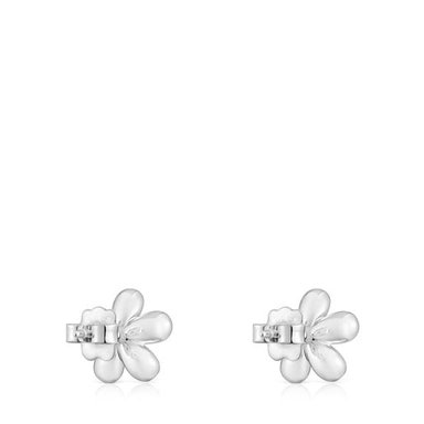 PENDIENTES PLATA 1ªLEY FLOR 12MM PRESION - 2
