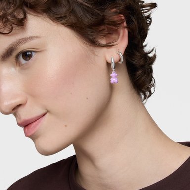 ARETE CRIOLLAS PLATA 1ªLEY CERAMICA LILA 30MM - 5