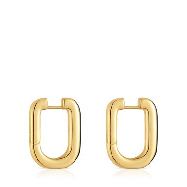 ARETE CRIOLLAS PLATA 1ªLEY BAÑO ORO 22MM ONIX - 2
