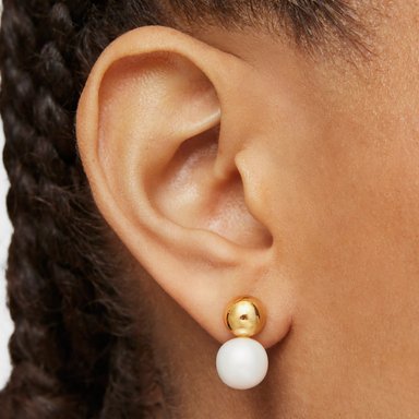ARETE TUYO PLATA 1 LEY BA O ORO PERLA CULTIVAD - 4