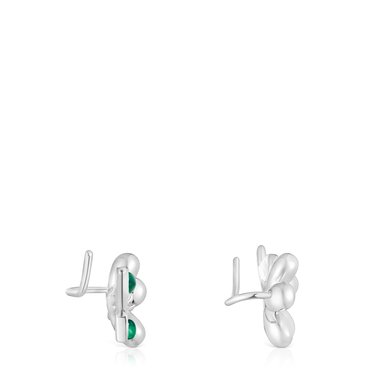ARETE PENDIENTES PLATA 1ªLEY FLOR CALCEDONIA - 2