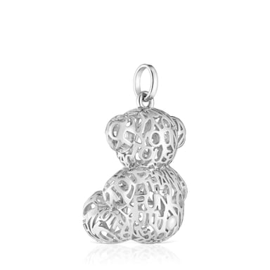 COLGANTE PLATA 1ªLEY OSO CALADO 26MM - 3