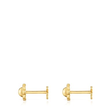 ARETES ROSCA 1ERA LEY OSO DE ORO 4MM - 2