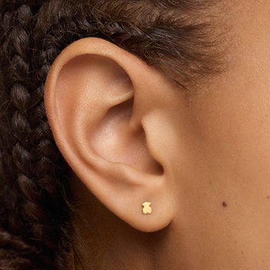 ARETES ROSCA 1ERA LEY OSO DE ORO 4MM - 4
