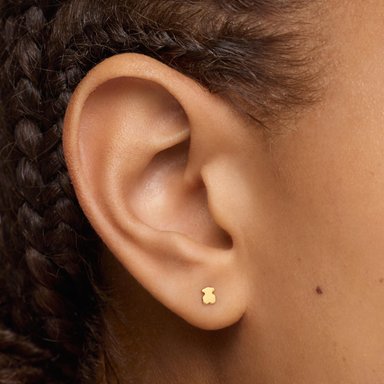 ARETES ROSCA 1ERA LEY OSO DE ORO 4MM - 6