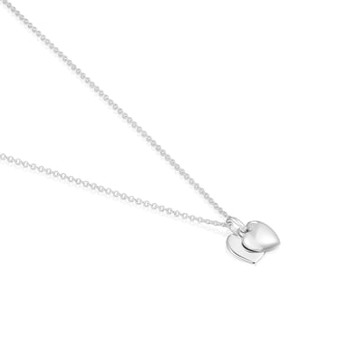 COLLAR FLACHAZO DE PLATA DOBLE CORAZON - 3