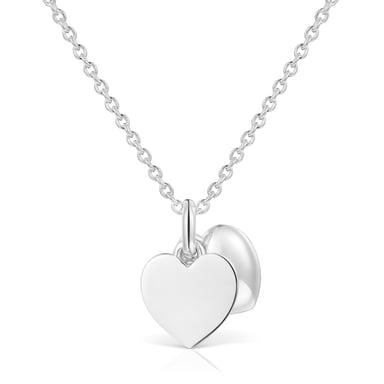 COLLAR FLACHAZO DE PLATA DOBLE CORAZON - 4