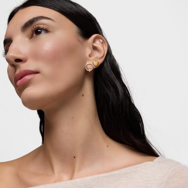ARETES CIRCULO FLECHAZO PLATA BICOLOR - 5