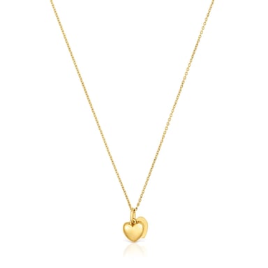 COLLAR FLECHAZO DOBLE CORAZÓN ORO - 1