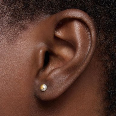 ARETES ORO 1ªLEY PERLA 4,5MM OSO - 4