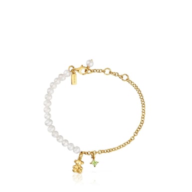PULSERA CADENA OSO BAÑO DE ORO 18KT - 2