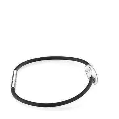 PULSERA CAUCHO PLATA FLOR BOLD MOTIF - 2