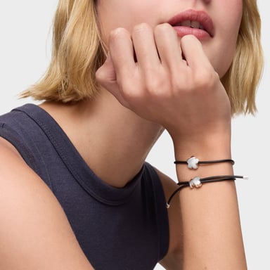 PULSERA CAUCHO PLATA FLOR BOLD MOTIF - 5