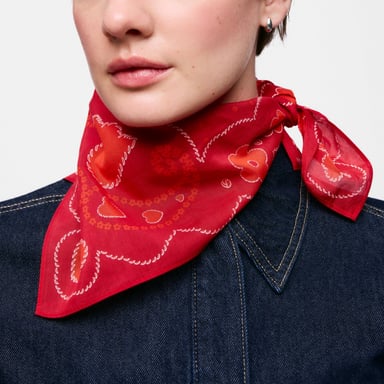 PAÑUELO CUADRADO MOTIFS PAISLEY ROJO - 4