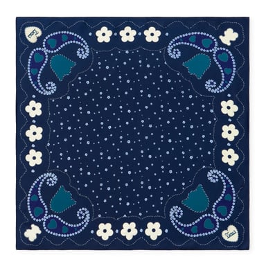 PAÑUELO CUADRADO MOTIFS PAISLEY AZUL MARINO - 1