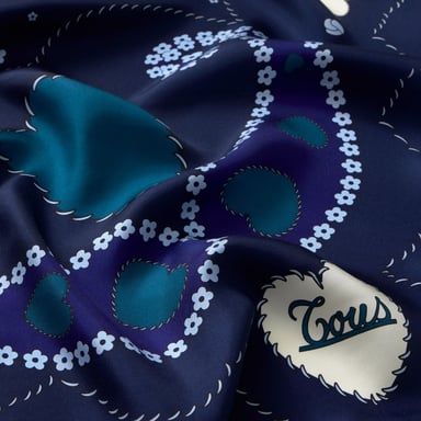 PAÑUELO CUADRADO MOTIFS PAISLEY AZUL MARINO - 2