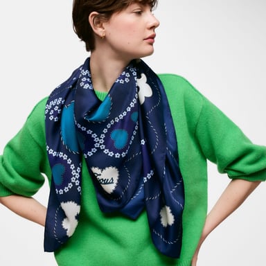 PAÑUELO CUADRADO MOTIFS PAISLEY AZUL MARINO - 3