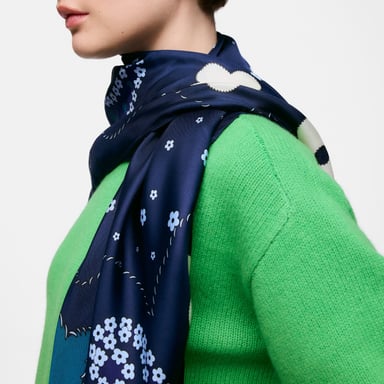 PAÑUELO CUADRADO MOTIFS PAISLEY AZUL MARINO - 4