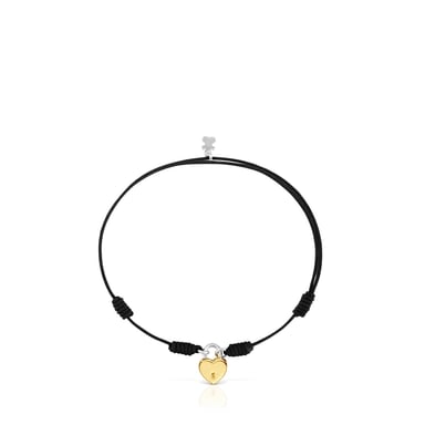 PULSERA CORAZÓN TOUS UNLOCK DE NYLON NEGRO - 2