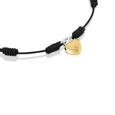 PULSERA CORAZÓN TOUS UNLOCK DE NYLON NEGRO - 3