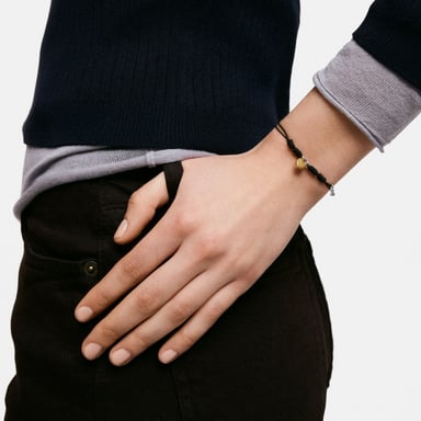 PULSERA CORAZÓN TOUS UNLOCK DE NYLON NEGRO - 5