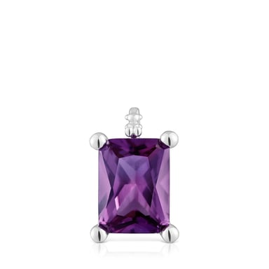 COLGANTE PEQUEÑO DE PLATA Y ZAFIRO LILA CREADO - 1