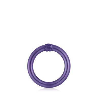 ANILLA MEDIANA DE PLATA EN COLOR MORADO HOLD - 1