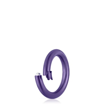 ANILLA MEDIANA DE PLATA EN COLOR MORADO HOLD - 2