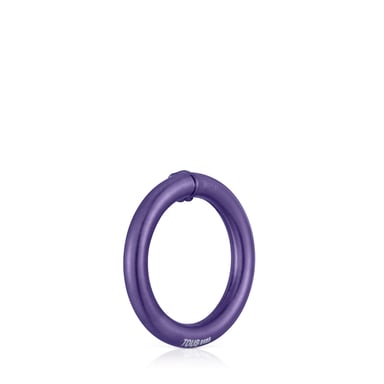 ANILLA MEDIANA DE PLATA EN COLOR MORADO HOLD - 3