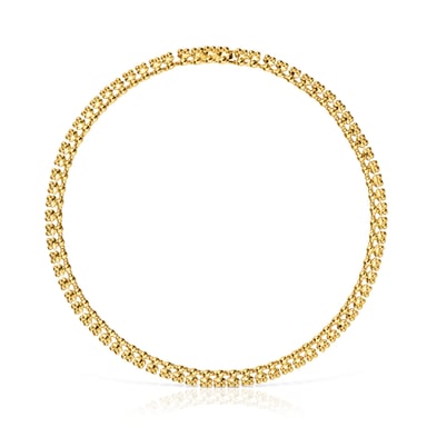 COLLAR CORTO BAÑADO EN ORO 18 KT SOBRE PLATA MOTIVOS OSO - 1