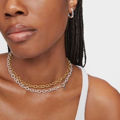COLLAR CORTO DE PLATA 42 CM BASIC - 5